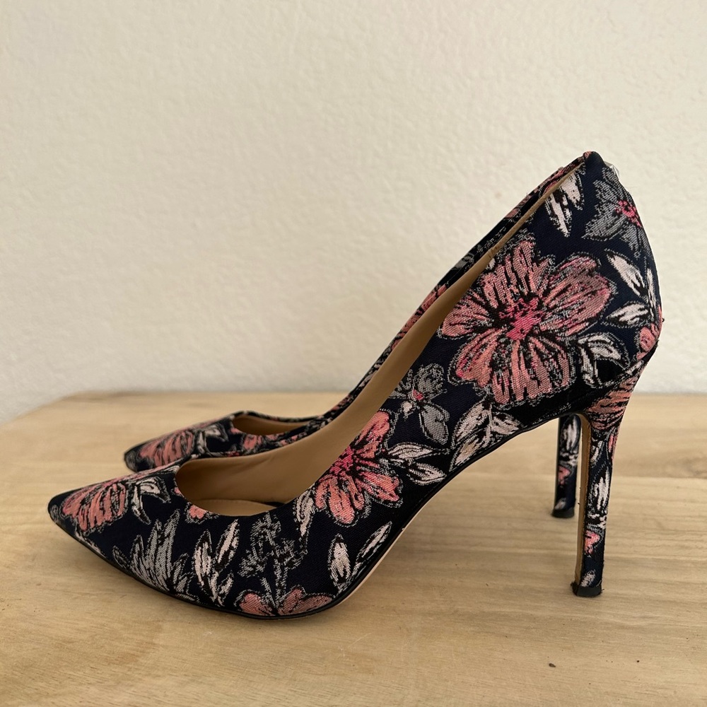 Sam Edelman Floral Pointed-Toe Pumps in Pink and Black - Picture 2 of 5